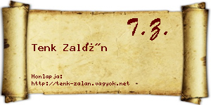 Tenk Zalán névjegykártya